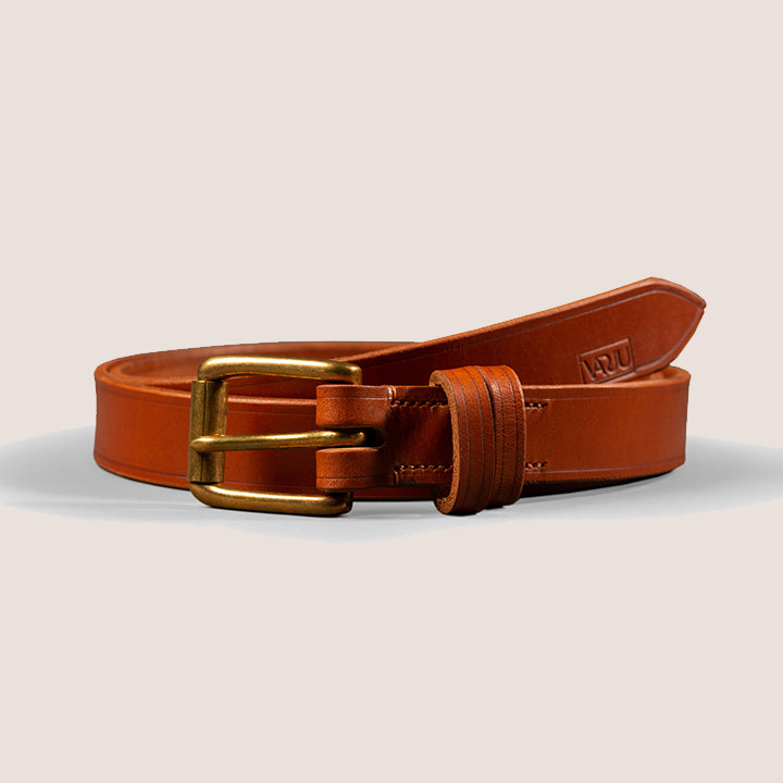 English Bridle Leather Belt Rich Brown – M & W Leather